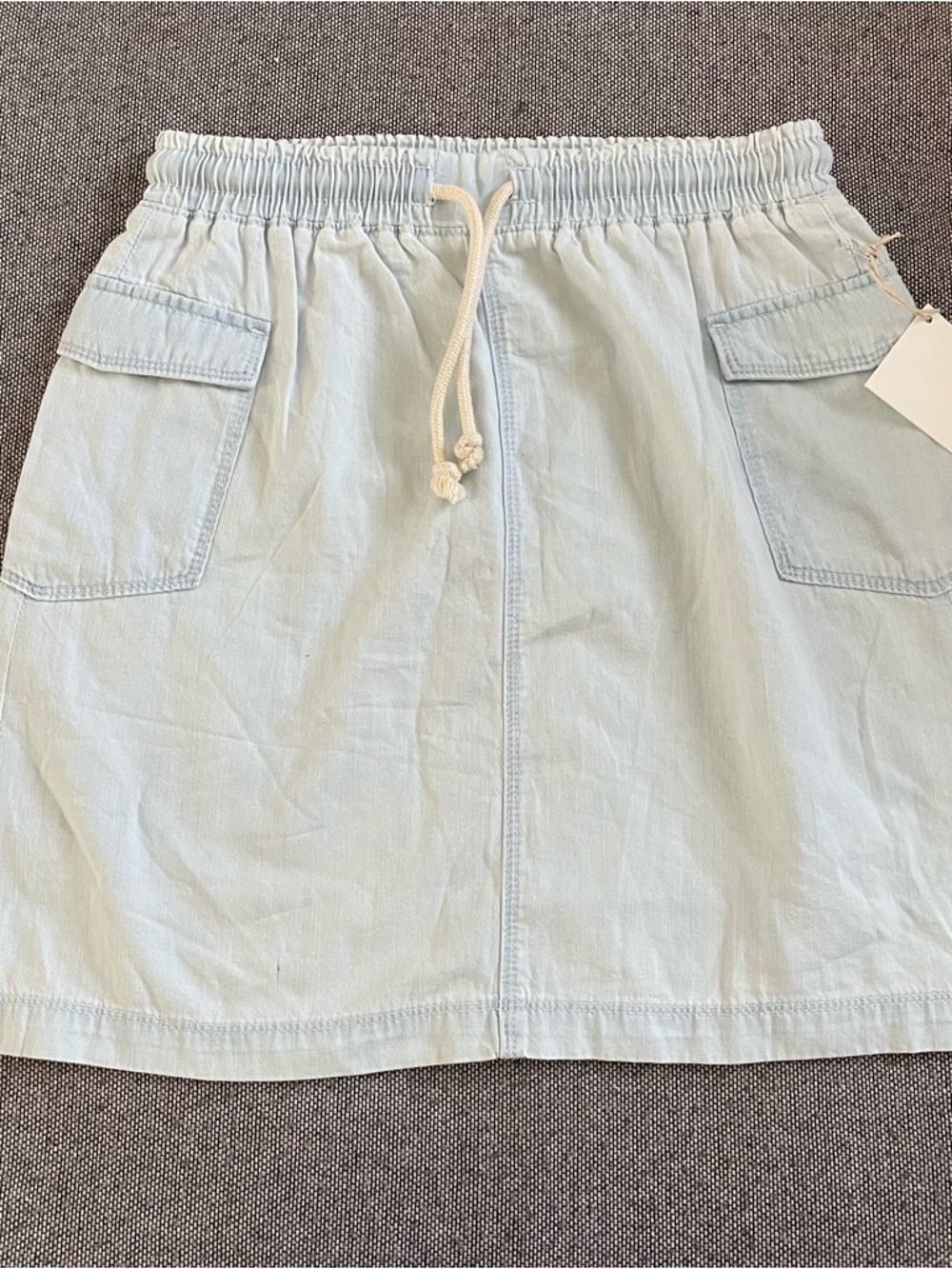 Splendid Light Blue Mini Skirt with Drawstring Waist